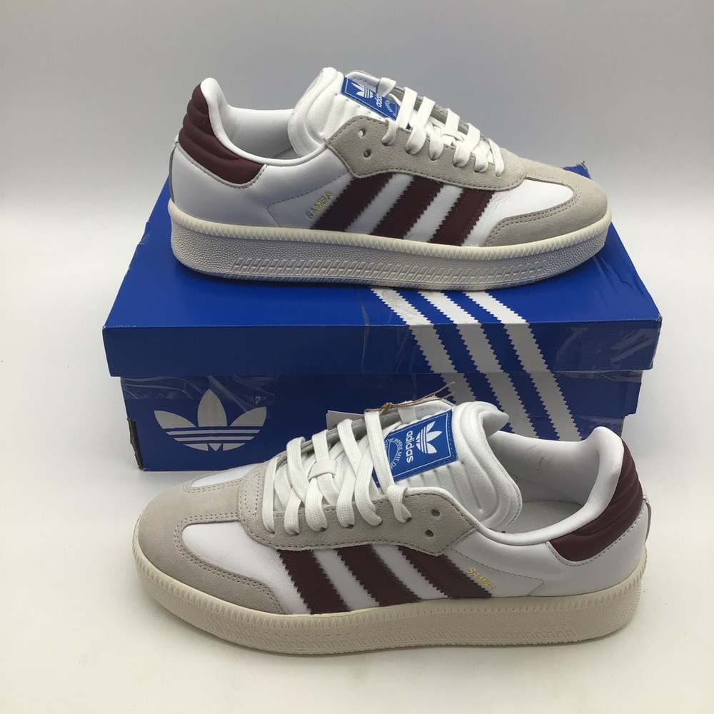 Adidas Samba XLG Mens Size 8.5 White Red Leather Platform Shoes JR0932 NEW